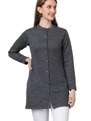 Women Woolen Long Cardigan Sweater for Women