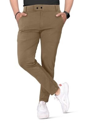 Men's Stretchable Stretchable Formal Pant Trousers | Stylish Slim Fit Men's Wear Trousers for Office or Party(Khaki)