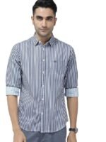 Men's Cotton Slim Fit Shirt(Blue White)