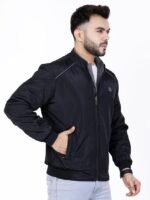 Jacket For Men Casual Zipper Bomber For Winter(Black)