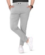 Men's Stretchable Stretchable Formal Pant Trousers | Stylish Slim Fit Men's Wear Trousers for Office or Party(Light Grey)