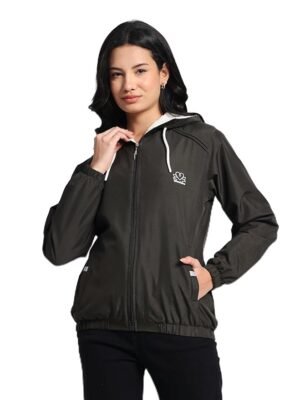 Women's Sherpa-Lined Windbreaker Jacket(Olive)