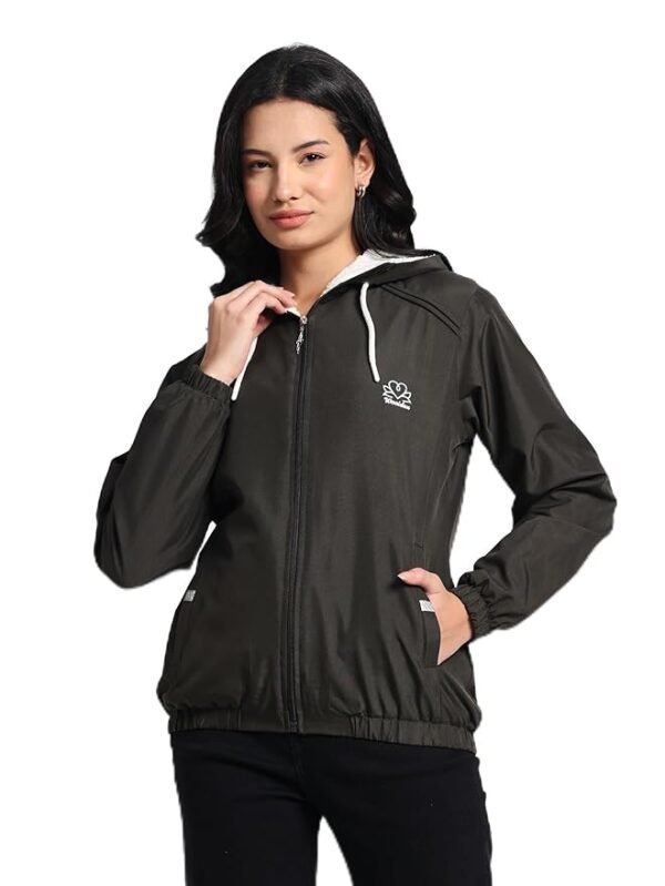Women's Sherpa-Lined Windbreaker Jacket(Olive)