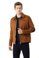 Faux Leather Jacket For Men(Tan)
