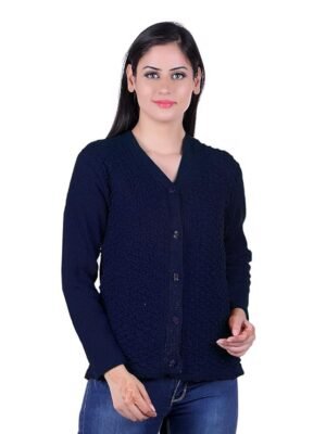 Women Winter Wear Woolen Sweater( Navy Blue)