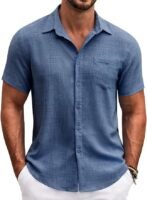 Men Cotton Regular Fit Shirt || Stylish(Blue)