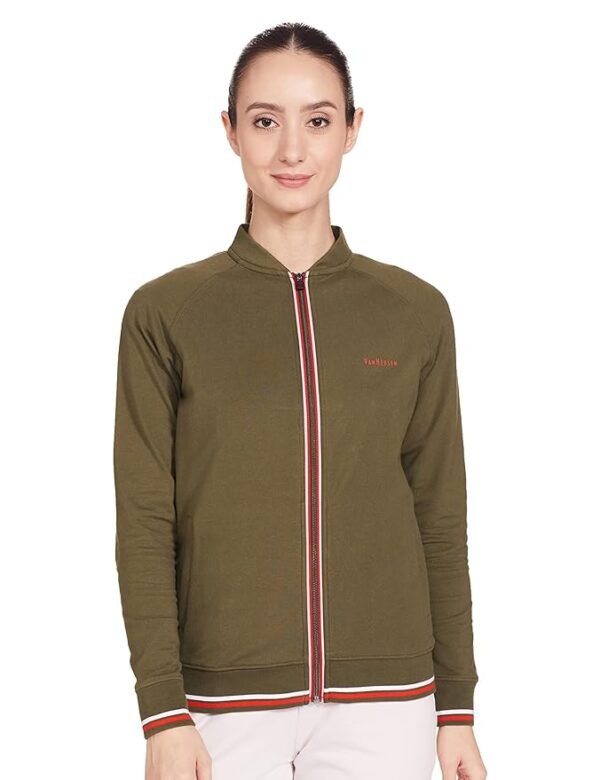 Women Cotton Standard Length Jacket(Olive Night)