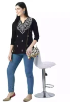 Black Chikankari Short Kurti